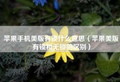 苹果手机美版有锁什么意思（苹果美版有锁和无锁的区别）