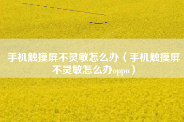 手机触摸屏不灵敏怎么办（手机触摸屏不灵敏怎么办oppo）